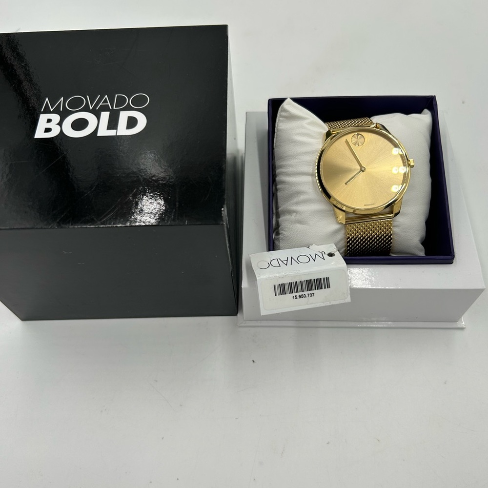 Men’s Movado, bold,, gold two-tone mesh watch 42,mm Switzerland